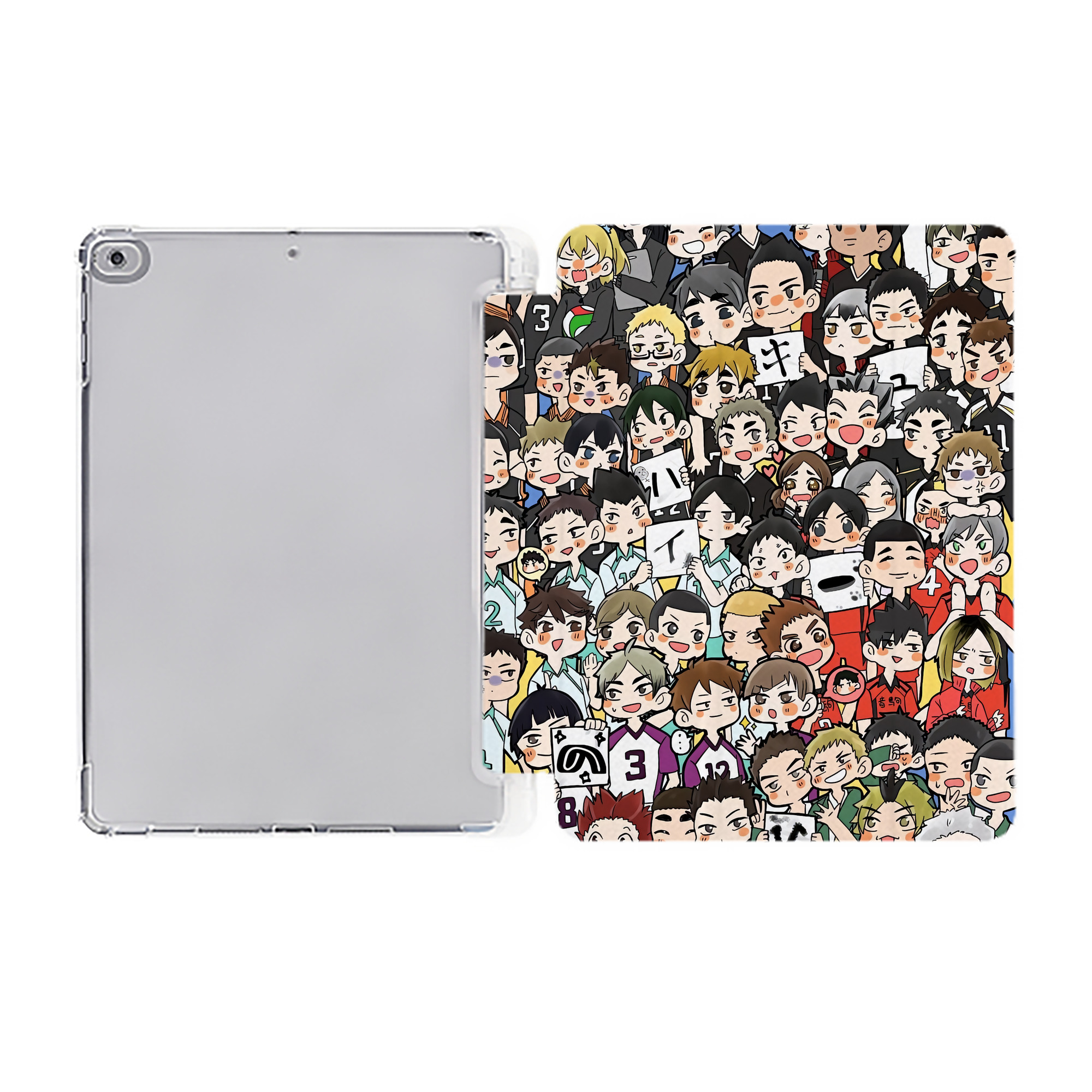 （画像用） ハイキュー!! Haikyu!! IPad ケース ペン収納付き 三つ折りスタンド PUレザー×シリコン 対応機種9.5/10.5/10.9インチ